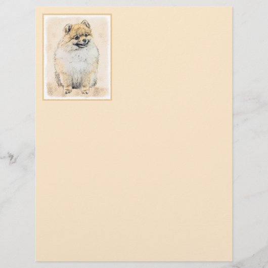 Pommeren (Oranje) schilderen - Oorspronkelijke hon (Voorkant)