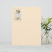 Pommeren (Oranje) schilderen - Oorspronkelijke hon (Staand voorkant)