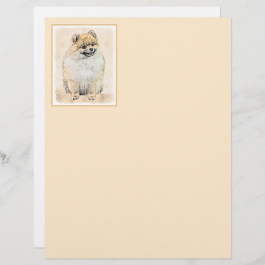 Pommeren (Oranje) schilderen - Oorspronkelijke hon (Voorkant / Achterkant)