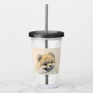 Pommeren (Oranje) schilderen - Oorspronkelijke hon Acryl Drinkbeker