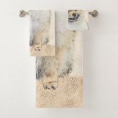 Pommeren (Oranje) schilderen - Oorspronkelijke hon Bad Handdoek (Insitu)