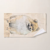 Pommeren (Oranje) schilderen - Oorspronkelijke hon Bad Handdoek (Handdoek)