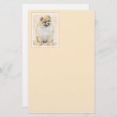 Pommeren (Oranje) schilderen - Oorspronkelijke hon Briefpapier (Voorkant / Achterkant)