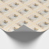 Pommeren (Oranje) schilderen - Oorspronkelijke hon Cadeaupapier (Hoek)