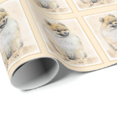 Pommeren (Oranje) schilderen - Oorspronkelijke hon Cadeaupapier (Rol Hoek)