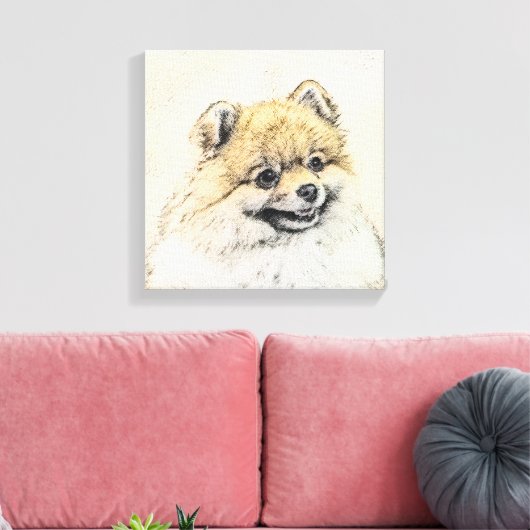 Pommeren (Oranje) schilderen - Oorspronkelijke hon Canvas Afdruk (Insitu (Woonkamer))