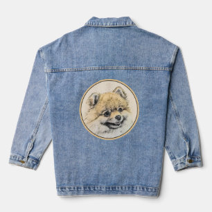 Pommeren (Oranje) schilderen - Oorspronkelijke hon Denim Jacket