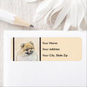 Pommeren (Oranje) schilderen - Oorspronkelijke hon Etiket (Insitu)