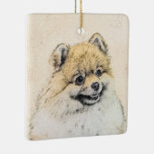 Pommeren (Oranje) schilderen - Oorspronkelijke hon Keramisch Ornament (Rechts)