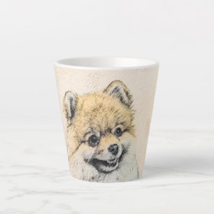 Pommeren (Oranje) schilderen - Oorspronkelijke hon Latte Mok