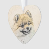 Pommeren (Oranje) schilderen - Oorspronkelijke hon Ornament (voorkant)