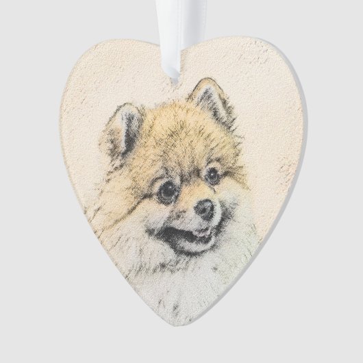 Pommeren (Oranje) schilderen - Oorspronkelijke hon Ornament (voorkant)