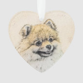 Pommeren (Oranje) schilderen - Oorspronkelijke hon Ornament (voorkant)