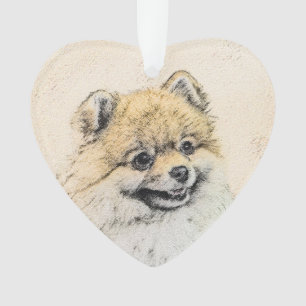 Pommeren (Oranje) schilderen - Oorspronkelijke hon Ornament