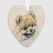 Pommeren (Oranje) schilderen - Oorspronkelijke hon Ornament (voorkant)