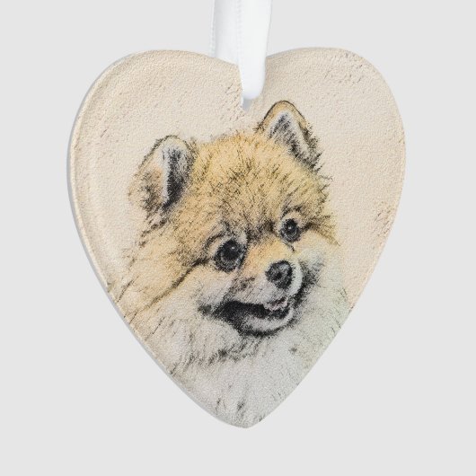 Pommeren (Oranje) schilderen - Oorspronkelijke hon Ornament (voorkant)