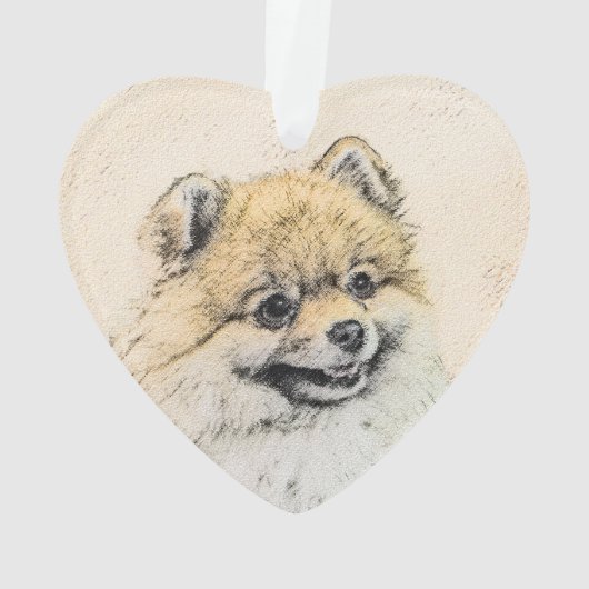 Pommeren (Oranje) schilderen - Oorspronkelijke hon Ornament (achterkant)