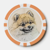 Pommeren (Oranje) schilderen - Oorspronkelijke hon Poker Chips (Voorkant)