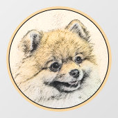 Pommeren (Oranje) schilderen - Oorspronkelijke hon Raamsticker (Vel)