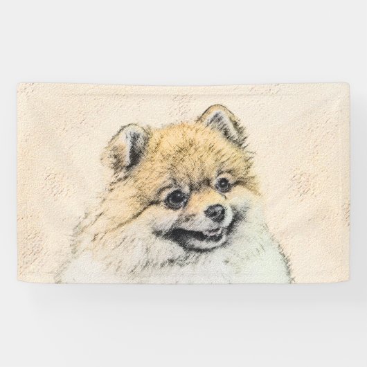 Pommeren (Oranje) schilderen - Oorspronkelijke hon Spandoek (Horizontaal)