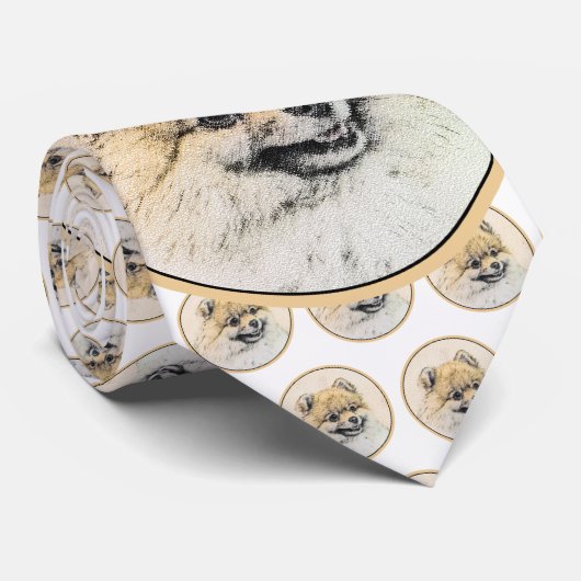 Pommeren (Oranje) schilderen - Oorspronkelijke hon Stropdas (Opgerold)