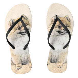 Pommeren (Oranje) schilderen - Oorspronkelijke hon Teenslippers
