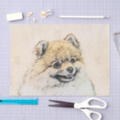 Pommeren (Oranje) schilderen - Oorspronkelijke hon Tissuepapier (Craft)