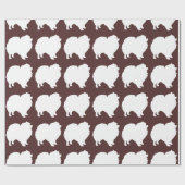 Pommeren pakpapier wit silhouet bruin (Vlak)