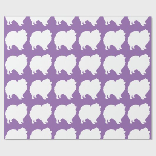 Pommeren pakpapier wit silhouet paars (Vlak)