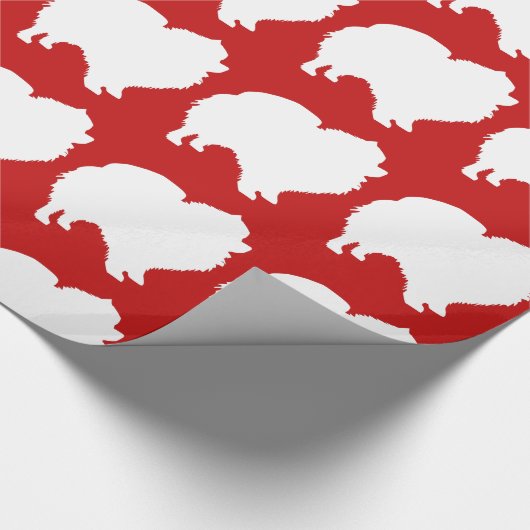 Pommeren pakpapier wit silhouet rood (Hoek)