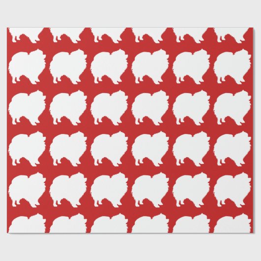 Pommeren pakpapier wit silhouet rood (Vlak)