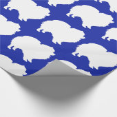 Pommeren pakpapier wit silhouetblauw (Hoek)