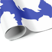 Pommeren pakpapier wit silhouetblauw (Rol Hoek)