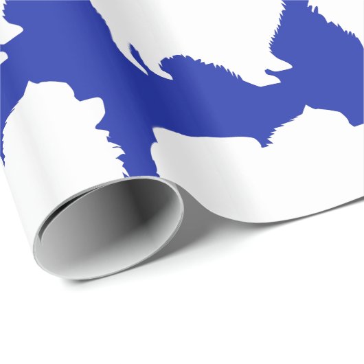 Pommeren pakpapier wit silhouetblauw (Rol Hoek)