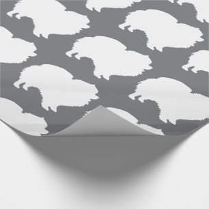 Pommeren pakpapier wit silhouette grijs