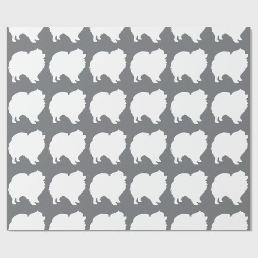 Pommeren pakpapier wit silhouette grijs (Vlak)