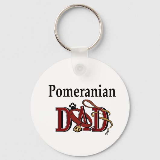 Pommeren Papa Gifts Sleutelhanger (Voorkant)