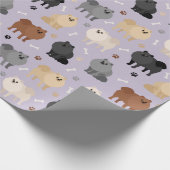 Pommeren Paw-prints en Botten van honden die  wikk Cadeaupapier (Hoek)