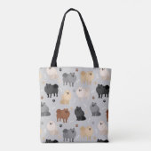 Pommeren Paw-prints en Dog Botten Canvas tas (Achterkant)