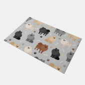 Pommeren Paw-prints en Dog Botten Doormat Deurmat (Schuin)