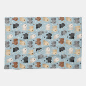 Pommeren Paw-prints en Dog Botten Kitchen Towel Theedoek (Horizontaal)