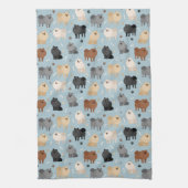 Pommeren Paw-prints en Dog Botten Kitchen Towel Theedoek (Verticaal)