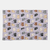 Pommeren Paw-prints en Dog Botten Kitchen Towel Theedoek (Horizontaal)