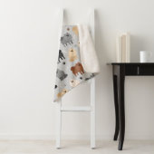 Pommeren Paw-prints en Dog Botten Sherpa Blanket Deken (In situ)