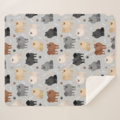 Pommeren Paw-prints en Dog Botten Sherpa Blanket Sherpa Deken (Voorkant (horizontaal))