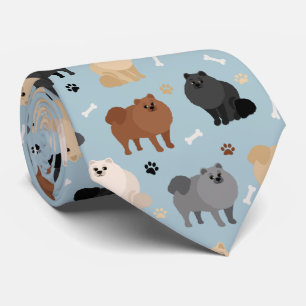 Pommeren Paw-prints en Dog-Botten Stropdas