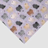 Pommeren Paw-prints en Dog-Botten-weefselpapier Tissuepapier (Detail)