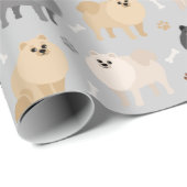 Pommeren Paw-prints en honden-Botten Cadeaupapier (Rol Hoek)