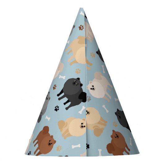 Pommeren Paw-prints en honden-Botten Feesthoedjes (Achterkant)