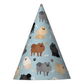 Pommeren Paw-prints en honden-Botten Feesthoedjes (Voorkant)